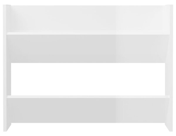VidaXL Παπουτσοθήκες Τοίχου 2 τεμ. Γυαλ. Λευκό 80x18x60εκ. Επεξ. Ξύλο