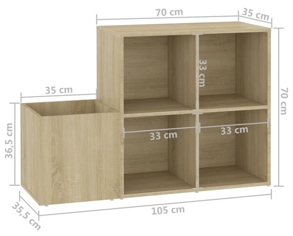 VidaXL Παπουτσοθήκη Χολ Sonoma Δρυς 105 x 35,5 x 70 εκ από Επεξ. Ξύλο