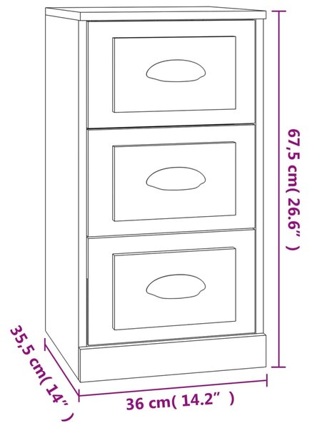 VidaXL Μπουφές Sonoma Δρυς 36x35,5x67,5 εκ. από Επεξεργασμένο Ξύλο