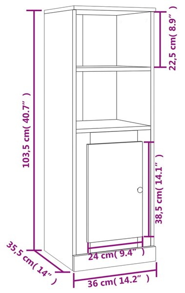 VidaXL Ντουλάπι Γκρι sonoma 36x35,5x103,5 εκ. από Επεξεργασμένο Ξύλο