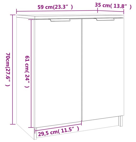 VidaXL Παπουτσοθήκη Μαύρη 59 x 35 x 70 εκ. από Επεξεργασμένο Ξύλο