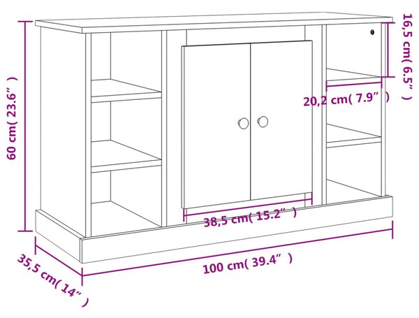 VidaXL Ντουλάπι Γυαλιστερό Λευκό 100x35,5x60 εκ. Επεξεργασμένο Ξύλο