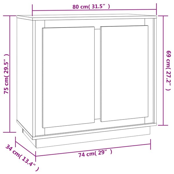 VidaXL Συρταριέρα Sonoma Δρυς 80x34x75 εκ. Επεξεργασμένο Ξύλο