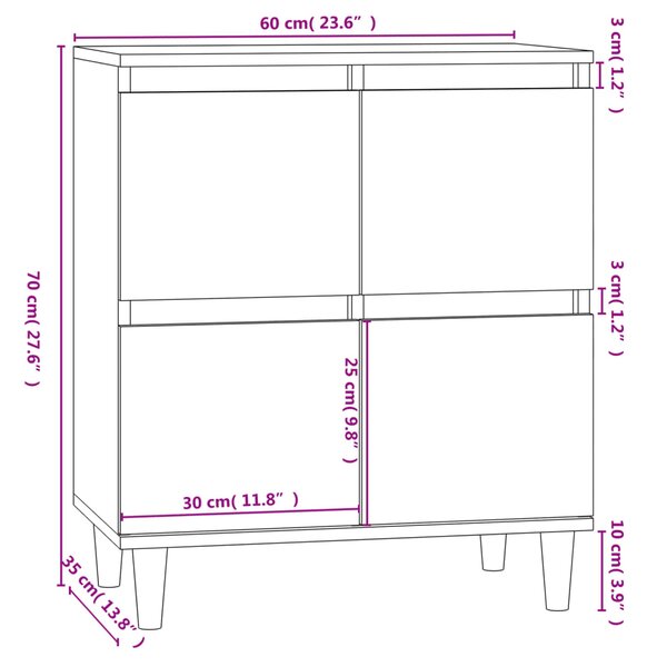 VidaXL Ντουλάπι Γκρι Sonoma 60x35x70 εκ. από Επεξεργασμένο Ξύλο