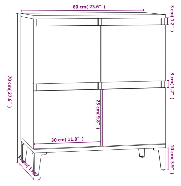 VidaXL Ντουλάπι Καπνιστή Δρυς 60x35x70 εκ. από Επεξεργασμένο Ξύλο