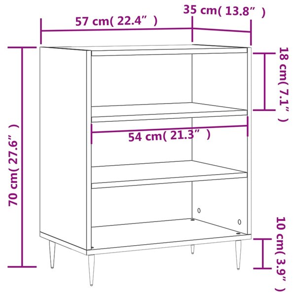 VidaXL Ντουλάπι Καπνιστή Δρυς 57x35x70 εκ. από Επεξεργασμένο Ξύλο