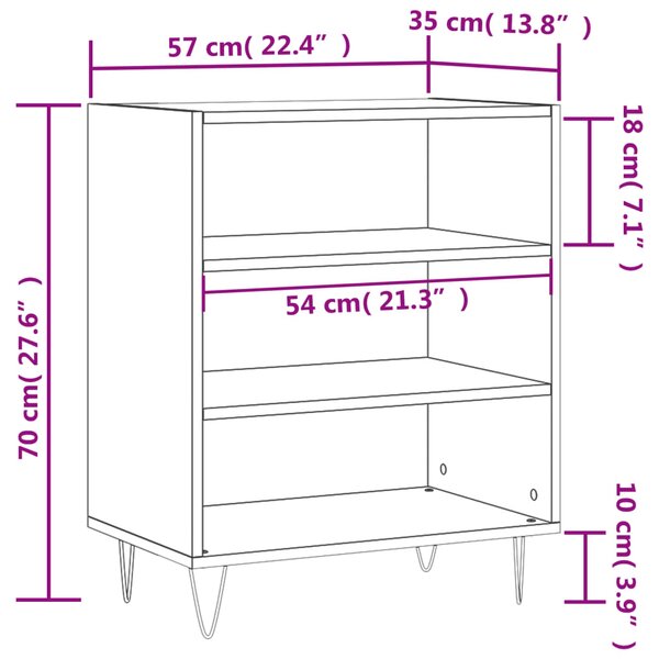 VidaXL Μπουφές Sonoma Δρυς 57x35x70 εκ. από Επεξεργασμένο Ξύλο