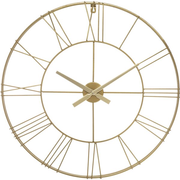 Ρολόι Τοίχου (Φ70) Αθόρυβο A-S 3D Metal Clock Gold 166977B