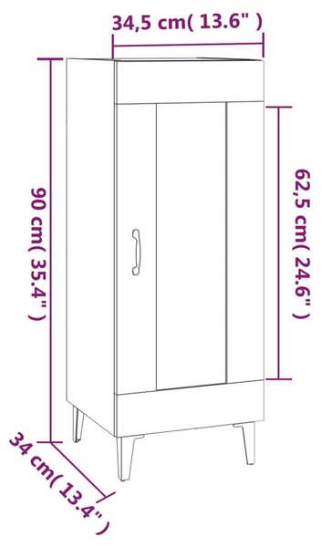 VidaXL Ντουλάπι Καπνιστή Δρυς 34,5 x 34 x 90 εκ. Επεξεργασμένο Ξύλο