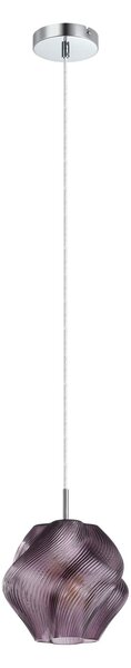 EGLO Κρεμαστό φωτιστικό Meliciano, μοβ, γυαλί, Ø 22 cm, E27, ρυθμιζόμενος, Μωβ, Σαλόνι / τραπεζαρία, Γυαλί