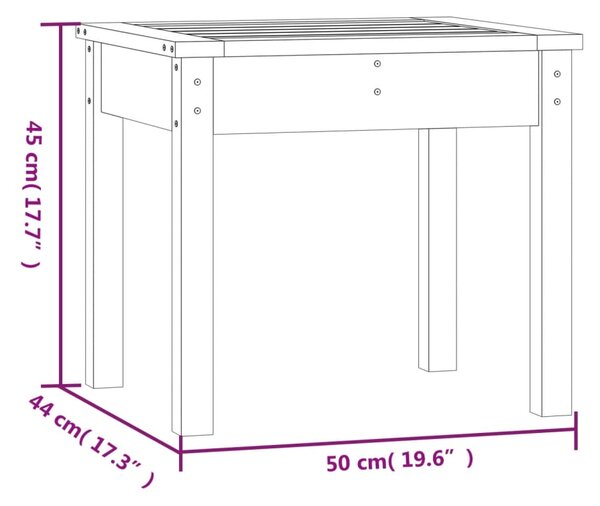 VidaXL Παγκάκι Κήπου Μαύρο 50x44x45 εκ. από Μασίφ Ξύλο Πεύκου