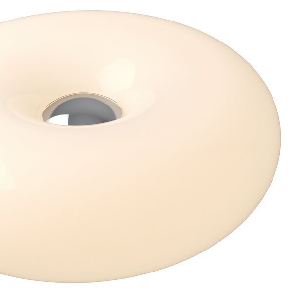 EGLO Επιτραπέζιο φωτιστικό LED Basile, λευκό, γυαλί, 2.700 K, ρυθμιζόμενος, Λευκό, Σαλόνι / τραπεζαρία, Γυαλί, σύγχρονο