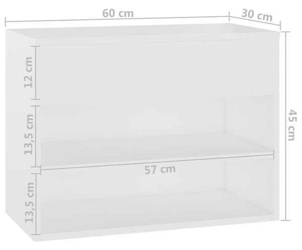 VidaXL Παπουτσοθήκη Λευκή 60 x 30 x 45 εκ. από Επεξ. Ξύλο