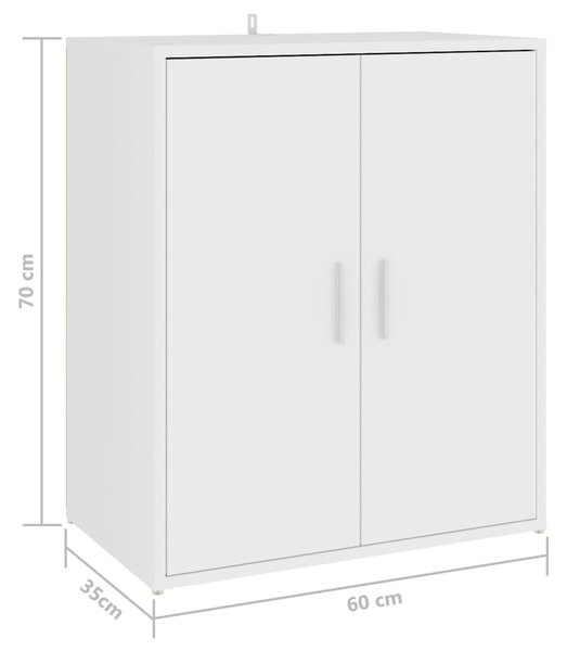 VidaXL Παπουτσοθήκη Λευκή 60 x 35 x 70 εκ. από Επεξ. Ξύλο