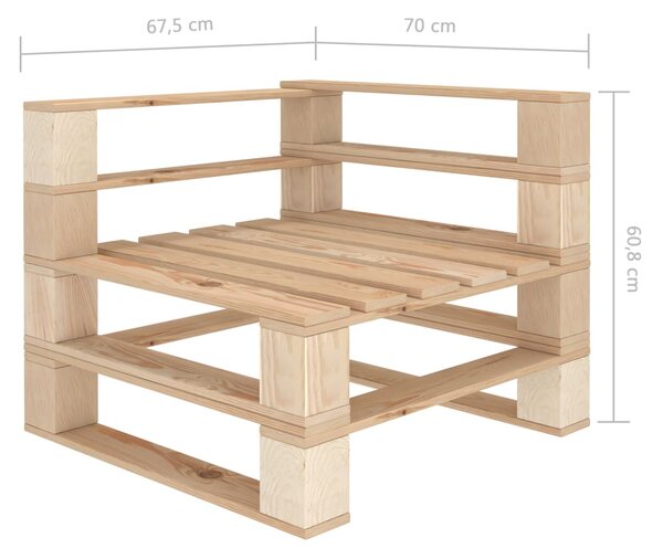 VidaXL Καναπές Κήπου Γωνιακός από Παλέτες Ξύλινος
