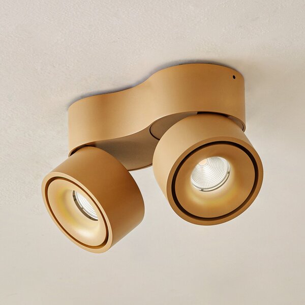 Arcchio LED σποτ οροφής Rotari, καφέ, 2-φωτιστικό, 8,9W, ρυθμιζόμενος, Καφέ / Σκουριάς, Διάδρομος, Αλουμίνιο, σύγχρονο
