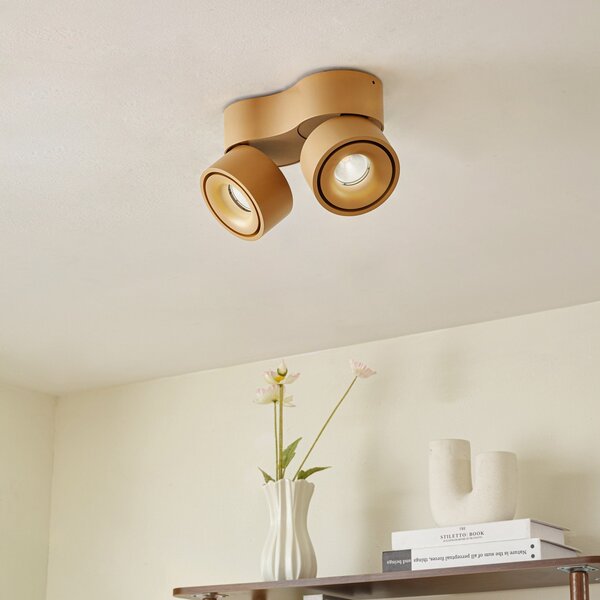 Arcchio LED σποτ οροφής Rotari, καφέ, 2-φωτιστικό, 8,9W, ρυθμιζόμενος, Καφέ / Σκουριάς, Διάδρομος, Αλουμίνιο, σύγχρονο