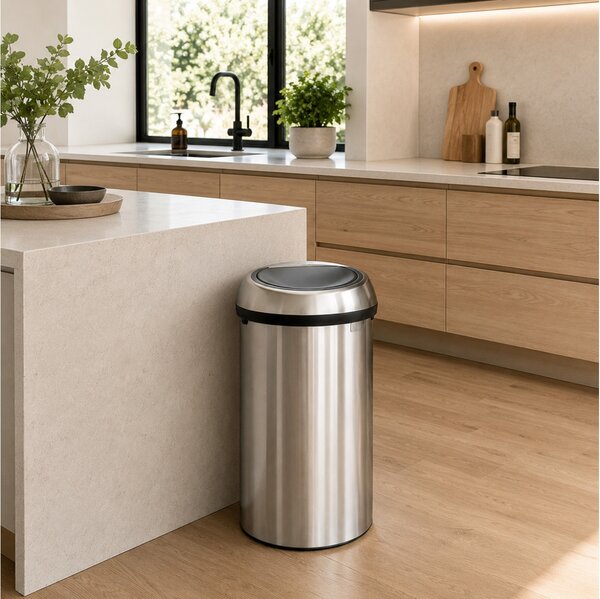 Καλάθι απορριμμάτων Touch Bin Brabantia με σύστημα αφής, χωρητικότητα 60L και διαστάσεις 40x40x71cm - Matt Steel