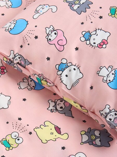 Sinsay - Σετ με βαμβακερά κλινοσκεπάσματα Hello Kitty - ροζ παστελ