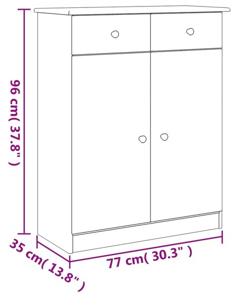 VidaXL Παπουτσοθήκη ALTA Λευκή 77 x 35 x 96 εκ. από Μασίφ Ξύλο Πεύκου