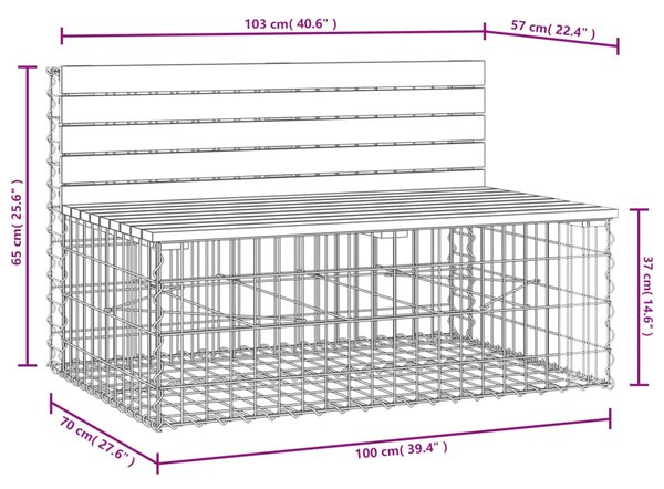 VidaXL Πάγκος Κήπου Συρματοκιβώτιο 103x70x65 εκ. Μασίφ Ψευδοτσούγκα