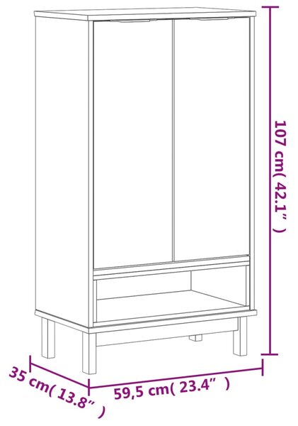 VidaXL Παπουτσοθήκη FLAM 59,5 x 35 x 107 εκ. από Μασίφ Ξύλο Πεύκου