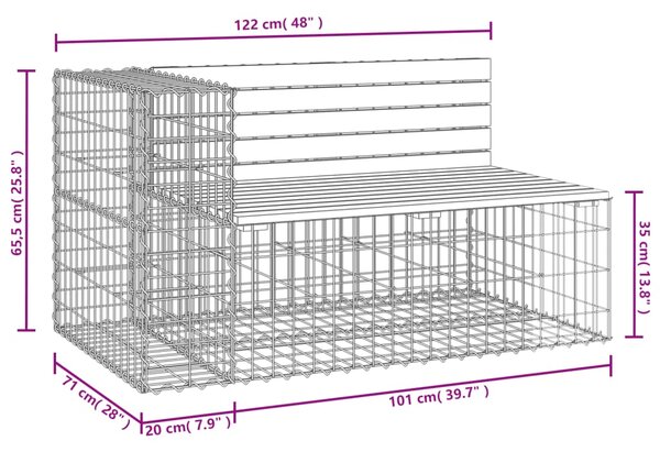 VidaXL Παγκάκι Συρματοκιβώτιο 122x71x65,5 εκ. Μασίφ Ξύλο Ψευδοτσούγκας