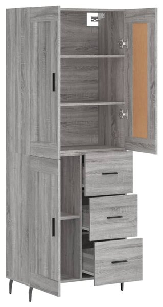 VidaXL Ντουλάπι Γκρι Sonoma 69,5 x 34 x 180 εκ. Επεξεργασμένο Ξύλο