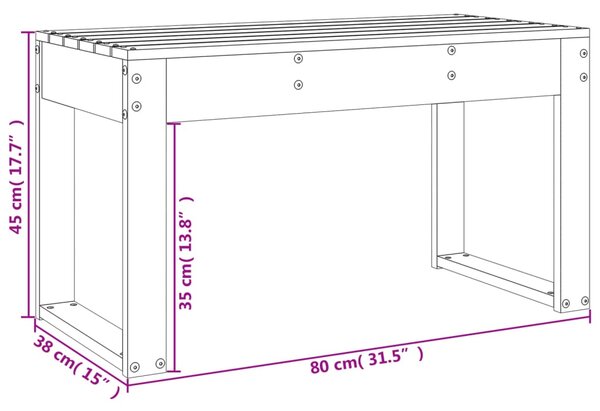 VidaXL Παγκάκι Κήπου Λευκό 80x38x45 εκ. από Μασίφ Ξύλο Πεύκου