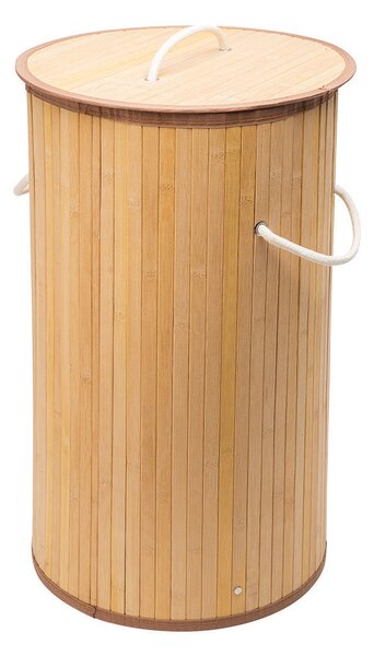 Καλάθι Απλύτων Bamboo Essentials Πτυσσόμενο Στρογγυλό 57Lt - Estia