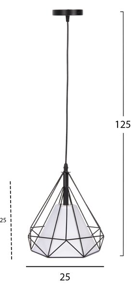 ΦΩΤΙΣΤΙΚΟ ΟΡΟΦΗΣ ΚΡΕΜΑΣΤΟ FB94065 ΜΑΥΡΟ ΜΕΤΑΛΛΙΚΟ ΚΑΠΕΛΟ-ΛΕΥΚΟ ΚΑΛΥΜΜΑ ΛΑΜΠΤΗΡΑ 25x25x125Y εκ