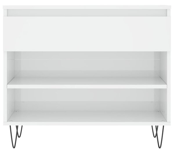 VidaXL Παπουτσοθήκη Γυαλιστερή Λευκή 70x36x60 εκ. Επεξεργασμένο Ξύλο