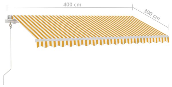 VidaXL Τέντα Αυτόματη Ανεξάρτητη Κίτρινο / Λευκό 400x300 εκ
