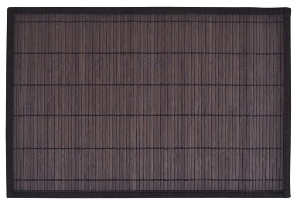 242110 6 Bamboo Placemats 30 x 45 cm Dark Brown