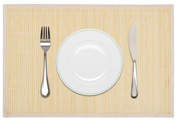 242107 6 Bamboo Placemats 30 x 45 cm Natural