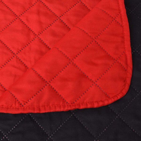 131554 vidaXL Double-sided Quilted Bedspread Red and Black 230x260 cm