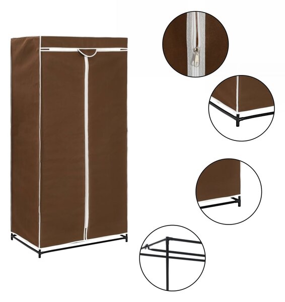 282438 vidaXL Wardrobe Brown 75x50x160 cm