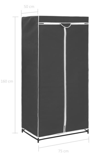 282437 vidaXL Wardrobe Black 75x50x160 cm