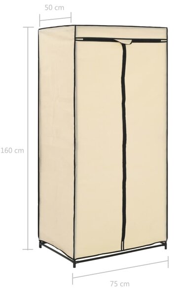 282443 vidaXL Wardrobes 2 pcs Cream 75x50x160 cm