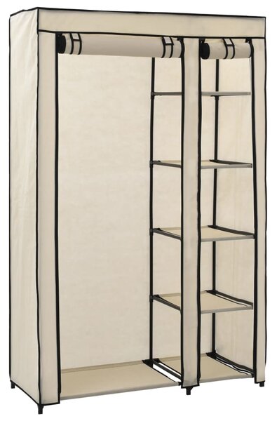 282424 vidaXL Folding Wardrobes 2 pcs Cream 110x45x175 cm Fabric