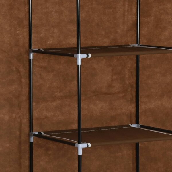 282454 vidaXL Wardrobe with Compartments and Rods Brown 150x45x175 cm Fabric