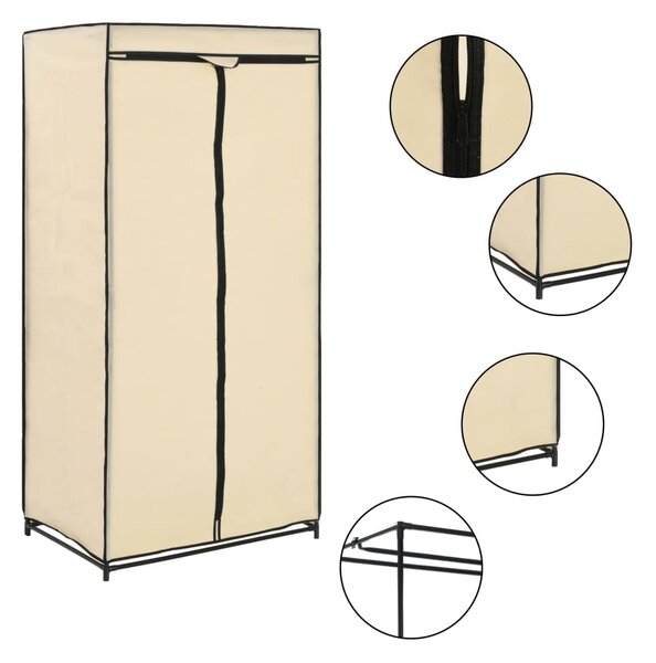 282443 vidaXL Wardrobes 2 pcs Cream 75x50x160 cm