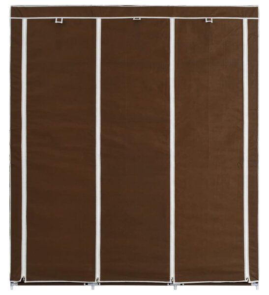 282454 vidaXL Wardrobe with Compartments and Rods Brown 150x45x175 cm Fabric