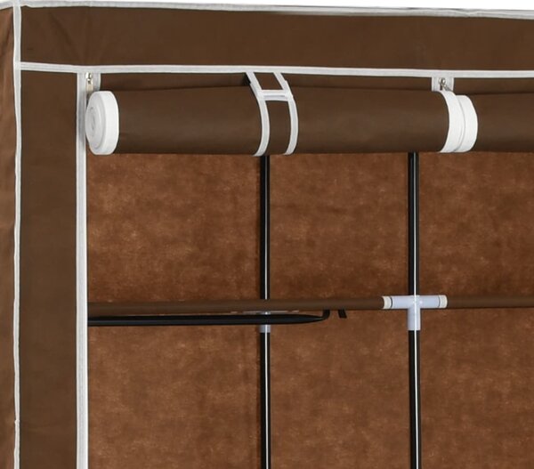 282454 vidaXL Wardrobe with Compartments and Rods Brown 150x45x175 cm Fabric