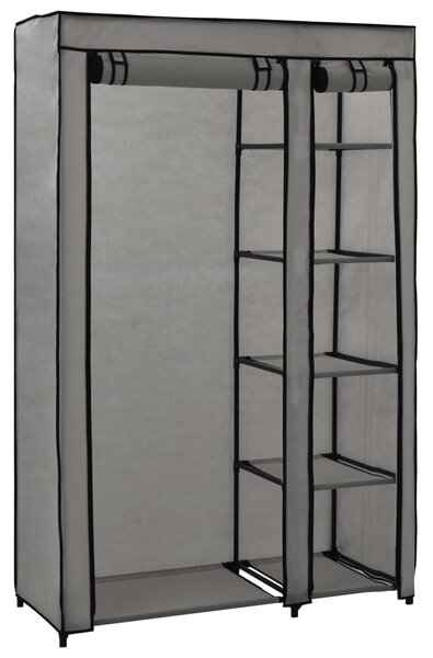 282425 vidaXL Folding Wardrobes 2 pcs Grey 110x45x175 cm Fabric