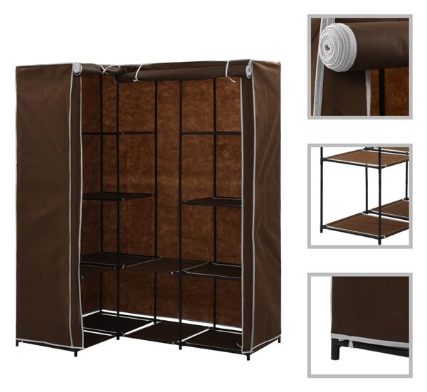 282450 vidaXL Corner Wardrobe Brown 130x87x169 cm