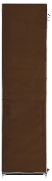 282454 vidaXL Wardrobe with Compartments and Rods Brown 150x45x175 cm Fabric