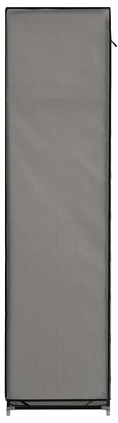 282456 vidaXL Wardrobe with Compartments and Rods Grey 150x45x175 cm Fabric