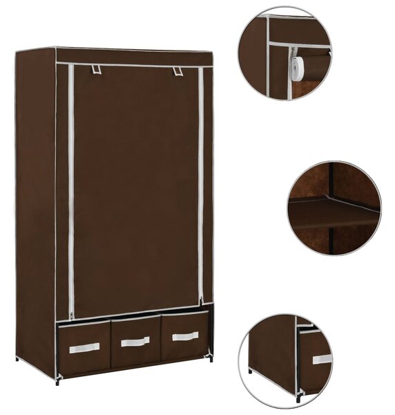 282458 vidaXL Wardrobe Brown 87x49x159 cm Fabric