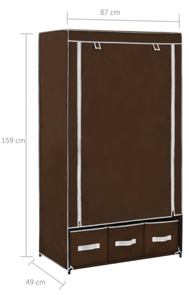 282458 vidaXL Wardrobe Brown 87x49x159 cm Fabric